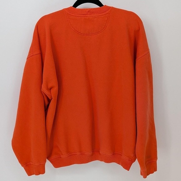 Vintage 90s GAP XL Orange Crew Neck Pullover Cotton Blend Sweatshirt Flawed - Picture 9 of 11